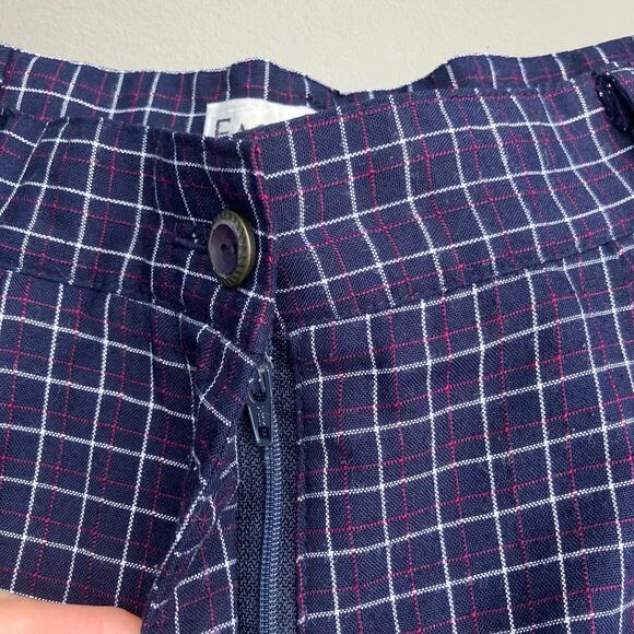 Vintage dark blue plaid golf shorts women's, Eastbrook size 6 preppy sporty - Picture 4 of 10